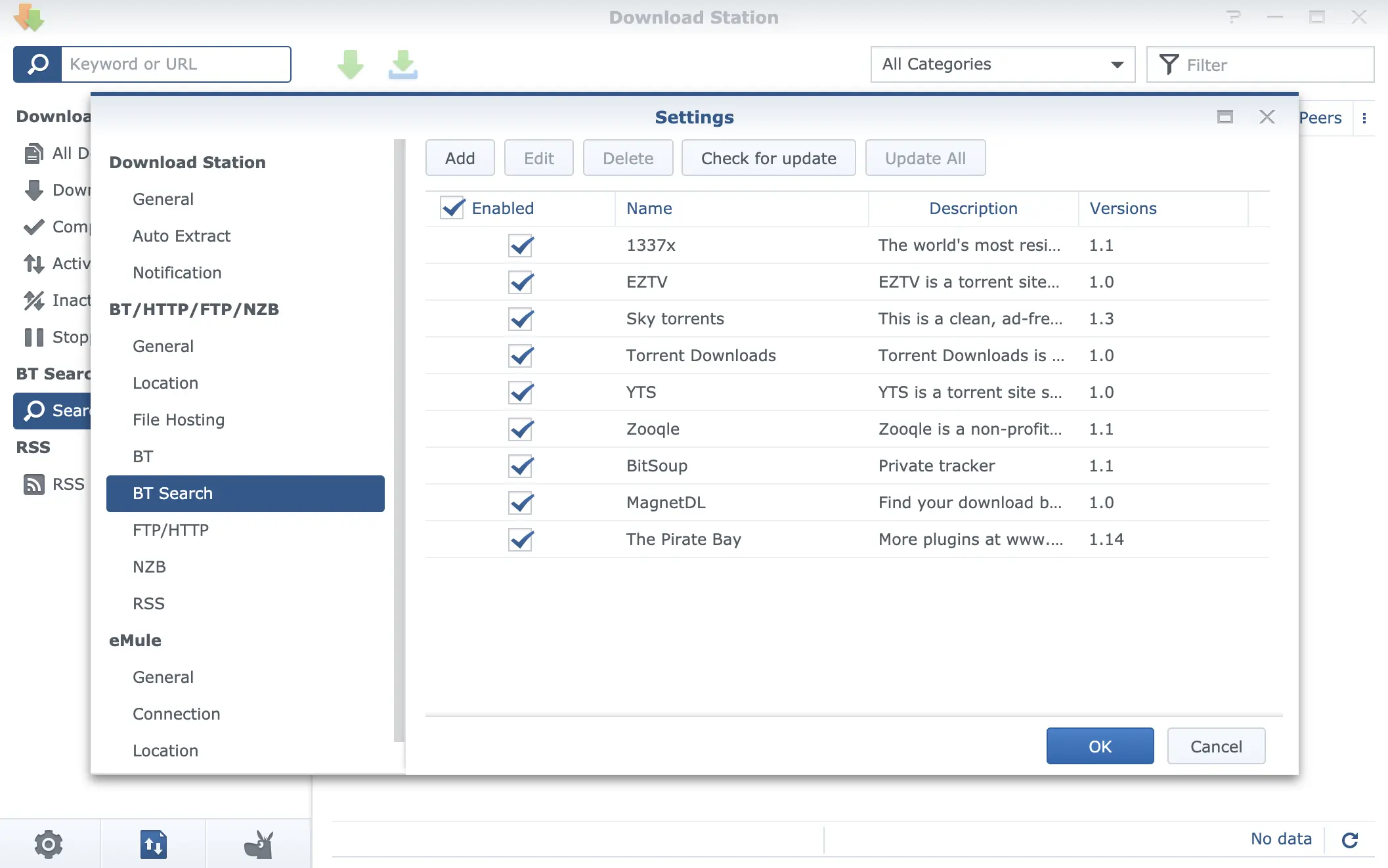 图9 Download Station Plugins